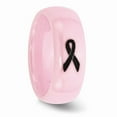 thumbnail image 5 of Ceramic Pink Black Laser Accented Ribbon 8mm Polished Band Size: 5; for Adults and Teens; for Women and Men, 5 of 7