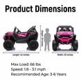 thumbnail image 5 of Ambifirner 24V 2 Seater Ride on Car Electric UTV W/Parents Remote Control,Four-Wheel Suspension,LED Lights,Portable Handle with USB,MP3,Music,Bluetooth, Power Displar, 5 of 7