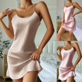 thumbnail image 5 of Women Nightdress Sleepwear Silk Stain Spaghetti Strappy Nightgown Pajamas, 5 of 5