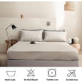 thumbnail image 4 of Linen Fitted Sheet with Stone Washed es Deep Pocket French Flax Solid Color Soft Breathable Bedding (Queen Linen), 4 of 8
