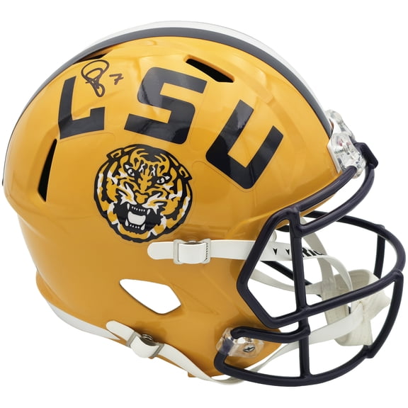 Patrick Peterson Autographed LSU Tigers Yellow Full Size Speed Replica Helmet Beckett BAS Witness Stock #259969