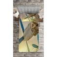 thumbnail image 3 of Ambesonne Vintage Airplane Quilted Bedspread Set 2 Pcs, Old Aircraft, Twin Size, Brown Blue Yellow, 3 of 3