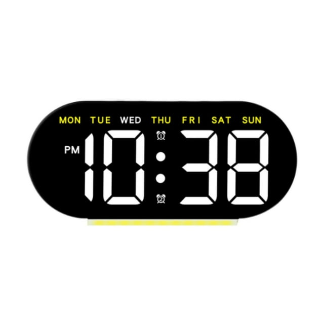 Reloj de alarma digital Descripción electrónica Reloj ajustable, exhibición de temperatura de la semana de fecha para dormitorio, dormitorio, cama, Luz amarilla