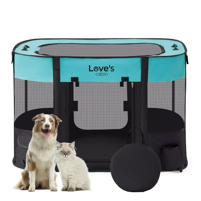 Jaula Pet Playpen Love's Cabin para cachorros y perritos, para interiores y exteriores