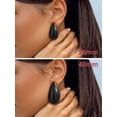 thumbnail image 5 of FOCALOOK Black Teardrop Earrings for Women Chunky Large Hoop Earrings Dupes Lightweight Hypoallergenic Waterdrop Earrings, 5 of 8