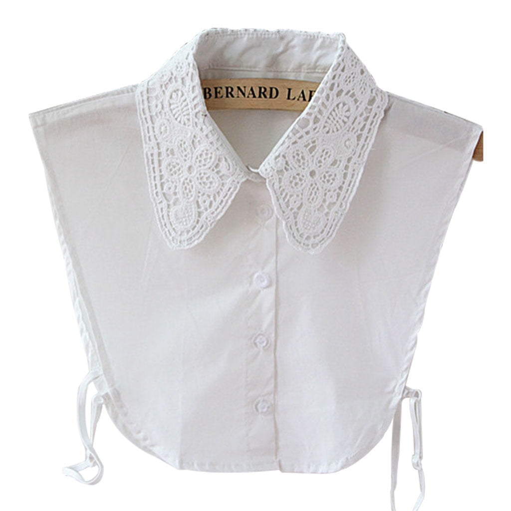 Stylish Women Solid Cotton Detachable Lapel Choker Necklace Shirt False Collar Stylish Women Solid Cotton Detachable Lapel Choker Necklace Shirt False Collar