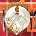 thumbnail image 3 of GZHJMY Thanksgiving Cartoon Turkey and Autumn Leaves Cloth Napkins, Set of 1 20 x 20 Inch Soft Polyester Dinner Napkin for Family, Cocktail, Weddings, Parties, 3 of 5