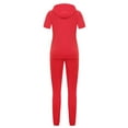 thumbnail image 3 of Lovelywholesale Casual Hooded Collar Broken Holes Red Two-piece Pants Set, 3 of 3