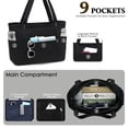 thumbnail image 4 of Fammart Large Canvas Tote Bag for Women with Zipper & Compartments, Crossbody Laptop Bags for Work College Travel-Black, 4 of 7