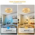 thumbnail image 2 of Dextrus 18" Caged Ceiling Fan with Lights, Flush Mount, 6-Speed Reversible, Remote Control, Rustic Yellow Finish for Bedroom, Kitchen, Living Room, 2 of 7
