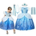 thumbnail image 2 of Disfraz de princesa de Disney para niña, traje de Cenicienta con luz LED, de lujo, para fiesta de carnaval, 2024, 2 of 5