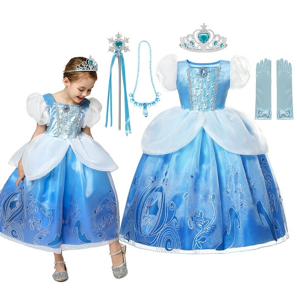 Disfraz Frozen Vestido De Princesas Cenicienta Para Niu00f1as
