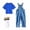 Blue, variant on Xijirk Toddler Girls' Denim Overalls Set Adjustable Strap Jumpsuit & Matching Tee,2-3 Years