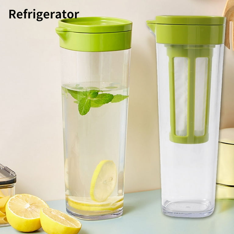 AURIGATE Glass Water Pitcher,Water Carafe BPA Free Iced Tea  Pitchers,Airtight Fruit Infuser Water Pitcher for Fridge Door,Homemade Iced  Coffee and