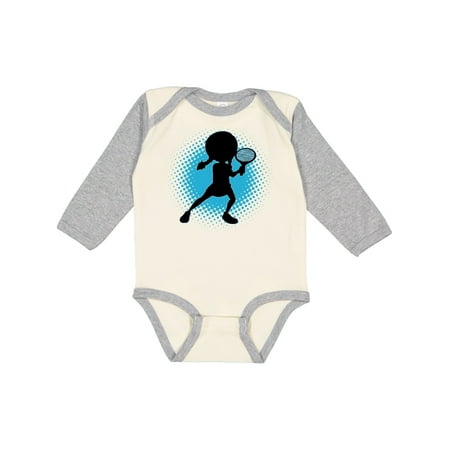 

Inktastic Tennis Player Cute Silhouette Girl Gift Baby Girl Long Sleeve Bodysuit