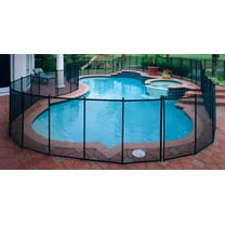 4 ft. H X 12 ft. W Pool Fence DIY Section in Black with 5 Poles Featuring a Steel Pin at the Base for a 1/2 in. Hole