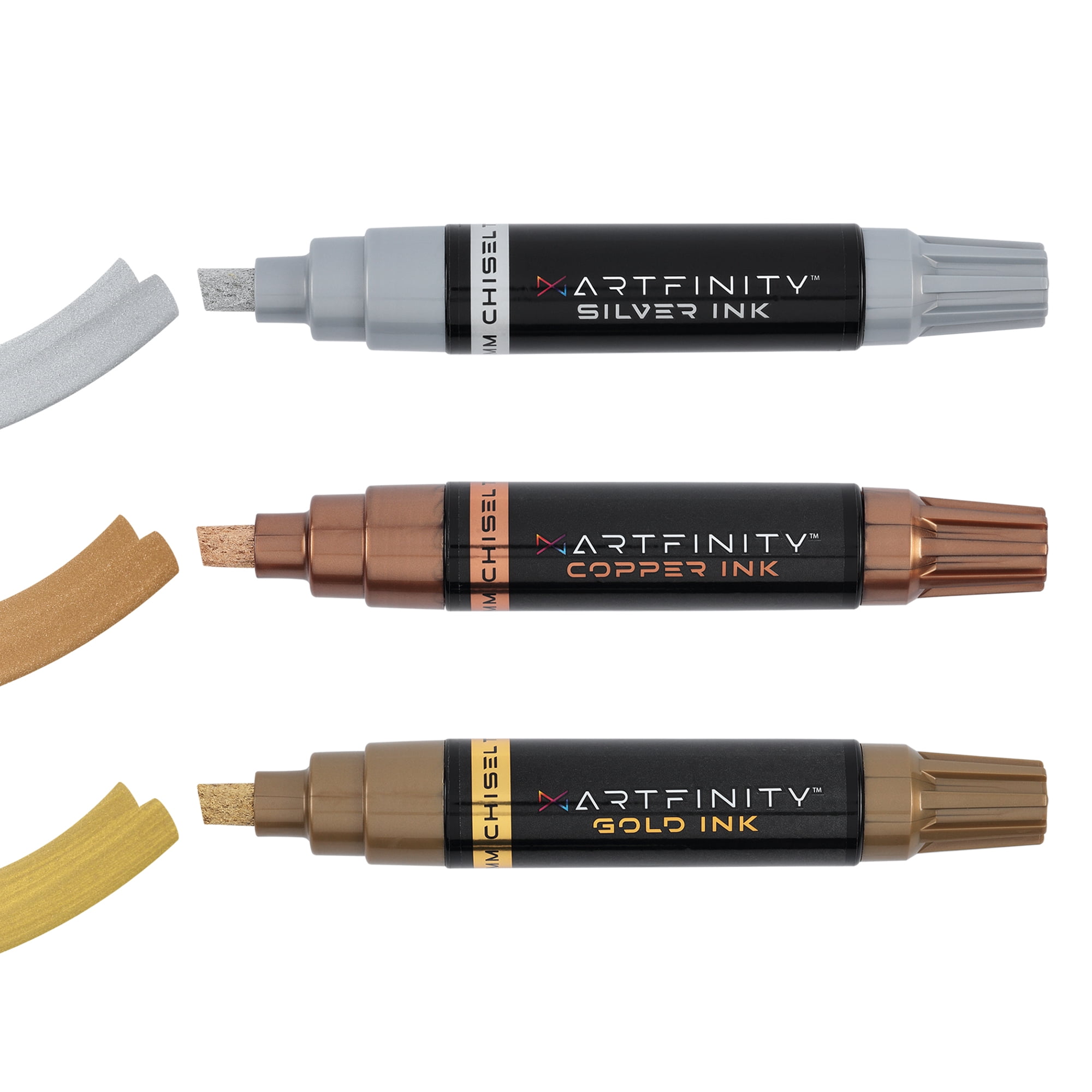 Artfinity Rich Metallic Markers - Professional Metallic Markers for Artists, Drawing, CAlligraphy, & More! - [Copper - 8.5mm Chisel Nib]