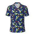 thumbnail image 2 of Daiia Lemons And Chili Pattern Men’s Polo Shirts,Solid Deck Shirt,Classic Fit, Breathable Cotton Polo for Casual and Sport Wear-3X-Large, 2 of 7