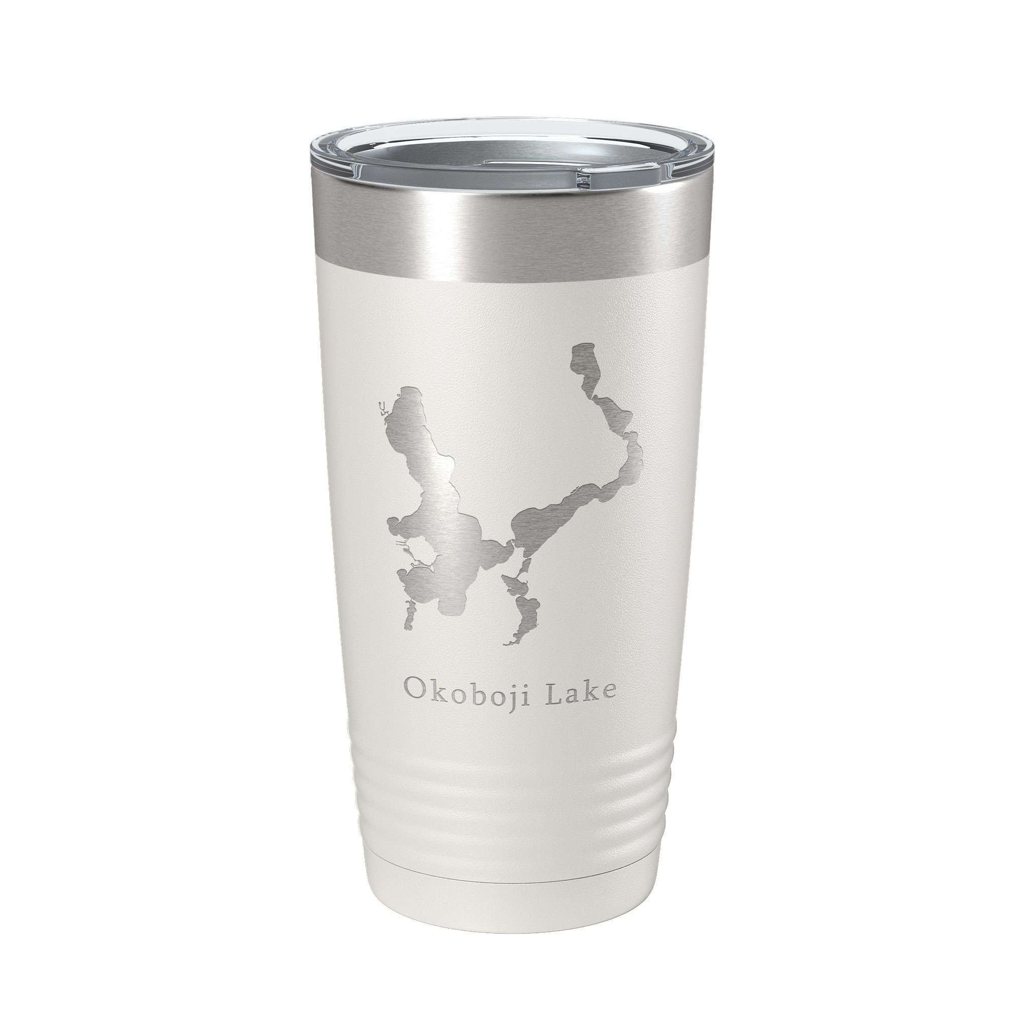 Okoboji Lake Map Tumbler Travel Mug Insulated Laser Engraved Coffee Cup