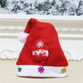 thumbnail image 4 of harmtty Christmas Hat Santa Claus Multicolor Light Adult Kids Elk Snowman Snowflakes Plush Ball New Year Cap for Cosplay, 4 of 8