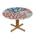 thumbnail image 3 of PIKWEEK Round Tablecloth Red Pink and Mint Corals Tropical Reef Nautical Decorative for Picnic Dining Kitchen Farmhouse White, 3 of 8