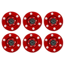 Franklin Sports NHL Street Roller Hockey Pucks - (6) Pro Commander Outdoor Street Hockey Pucks with Rollers for Practice   Training  - Red