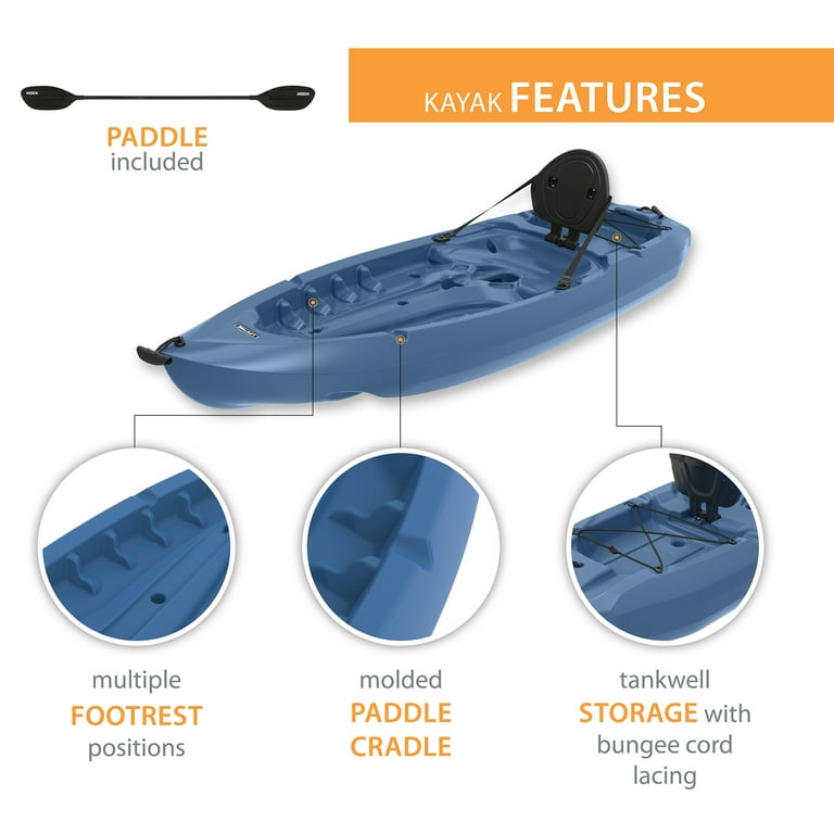 Lifetime Youth Wave Paddle Kayak, Daylite 8 ft Sit-on-Top, Storm