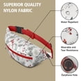 thumbnail image 5 of Fanny Pack White Christmas Bird and Pine Pattern Waist Pack Bag,Running Cross Bag,Waterproof Large Fanny Packs for Women Men for Travel Running Hiking Cycling, 5 of 6
