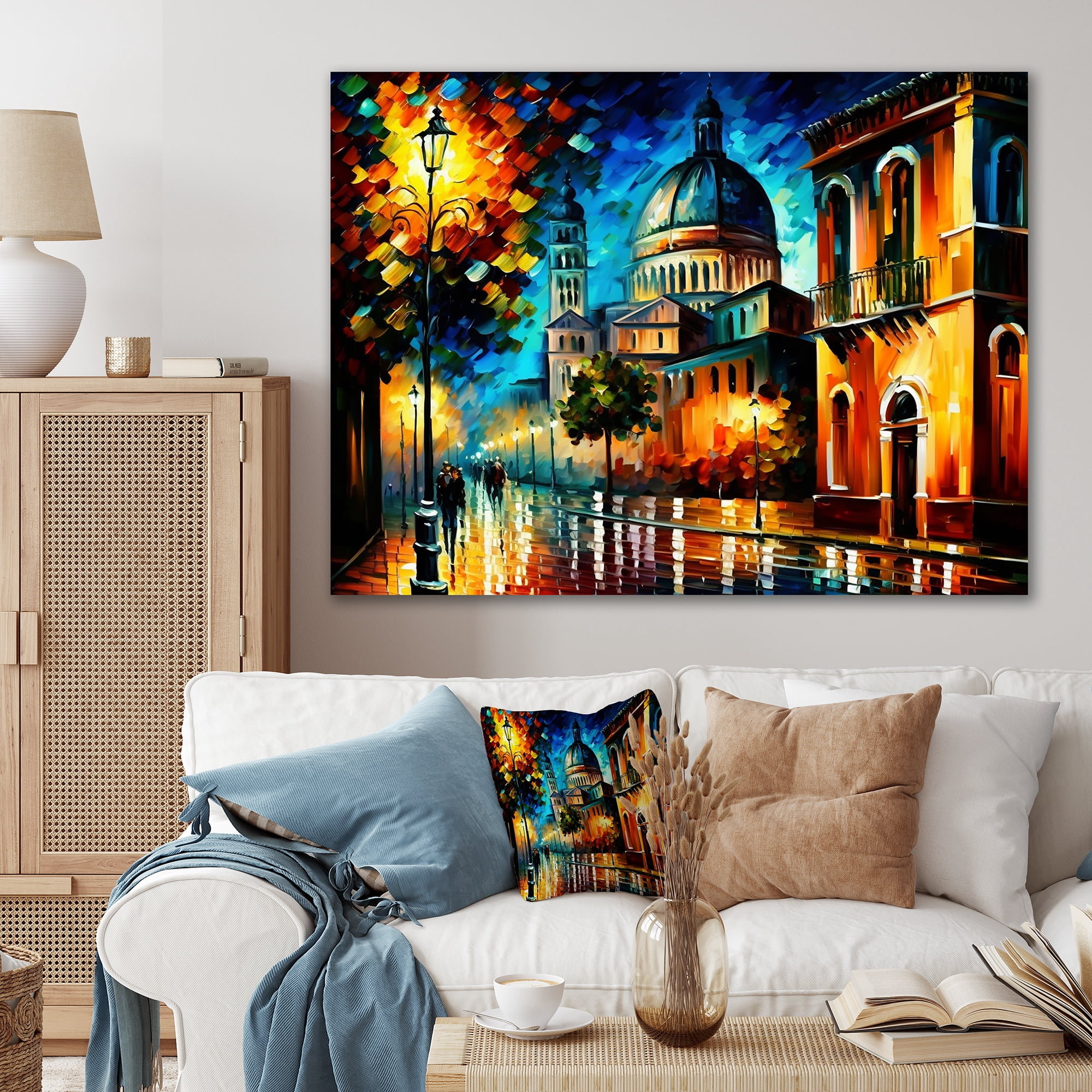 Designart Colorful City In Italy II Canvas Wall Art