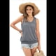thumbnail image 3 of Camiseta de Tirantes Plisada de Verano para Mujer, Informal, Sin Mangas, con Cuello Redondo, Corte Holgado, Gris, Talla M, 3 of 8