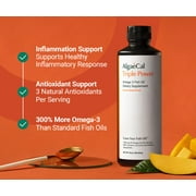 AlgaeCal Triple Power Fish Oil - Liquid Omega-3 Fish Oil for Brain, Heart, Skin & Bone Health, Mango Flavor, 16 oz