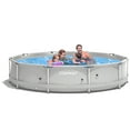 thumbnail image 1 of Costway Round Above Ground Swimming Pool Patio Frame Pool W/ Pool Cover Iron Frame Grey, 1 of 7
