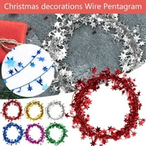 Sparkly Star Tinsel Garlands with Wire for Christmas Tree, Home, Wedding, Birthday, Party, Festive Ornament 24.6ft