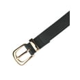 thumbnail image 2 of INSPIRE CHICWomen Faux Leather Gold/Silver Buckle Belt, 0.9" Wide Casual Waist Belts for Jeans Pants Dresses 42.1x0.9"(LxW) Gold Buckle-Black, 2 of 6