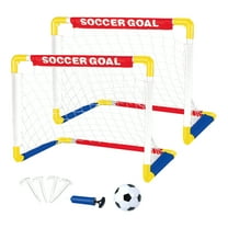 Play Day Foldable Soccer Set (2 Folding Goals, Ball, Inflating Pump, & 4 Stakes) Children Ages 3