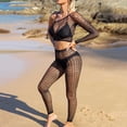 thumbnail image 4 of Levmjia Women's Lingerie Set Lace Bikini Long Sleeve Bodysuit All Seasons Comfortable Polyester Two Piece Outfit for Home Date Night, 4 of 6
