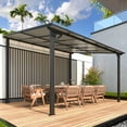 thumbnail image 6 of AECOJOY 10' x 12' Hardtop Gazebo Outdoor Aluminum Pergola ​for Garden, Patio, Backyard-​Gray, 6 of 12