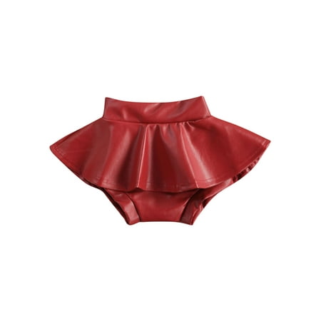 

Toddler Baby Girl Leather Culottes Shorts Mini Skirts with Bloomers