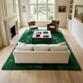 thumbnail image 5 of LUOVEN Soft Plush Shag Area Rug, 9*12 Fluffy Indoor Floor Carpet for Living Room Bedroom, Dark Green, 5 of 7