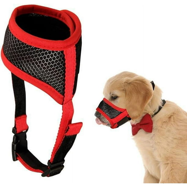 Breathable Dog Muzzle Soft Mesh Dog Muzzle Cover Red M Adjustable Breathable Dog Muzzle Dog Muzzle Cover Anti Bite and Anti Barking Muzzle Cover Walmart en linea