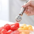 thumbnail image 4 of Tunhigl Stainless Steel Melon Baller Set - Dual-Sided Fruit Carving Knife for DIY Watermelon, Cantaloupe & Ice Cream Scooping Silver, 4 of 7