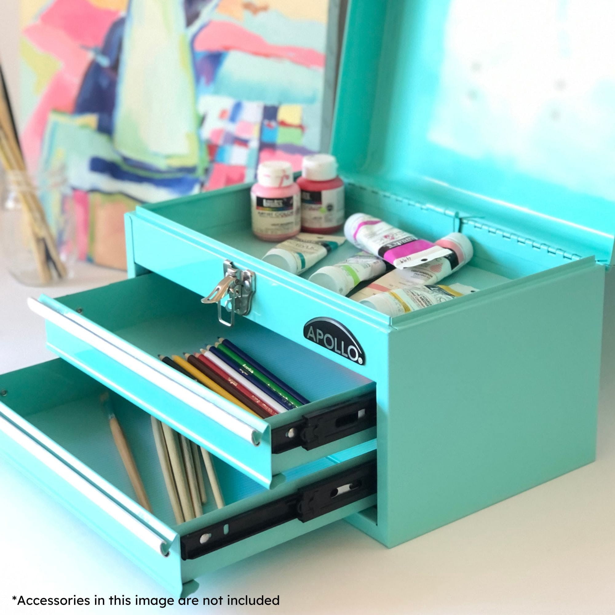 Apollo Tools Aqua Green Steel Tool Chest with Powder Coated Finish - DT5010GR