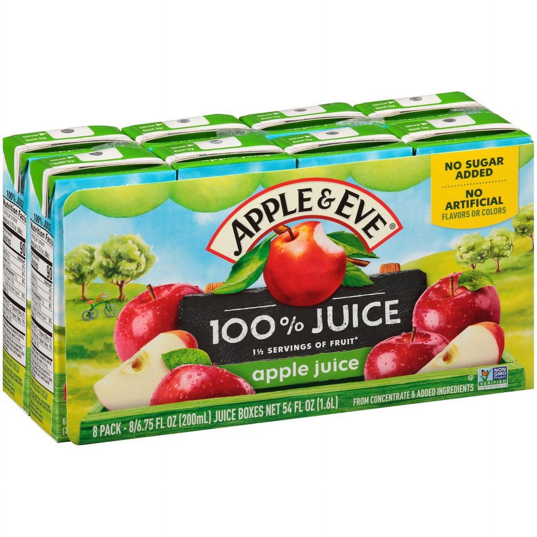 (3 pack) Apple & Eve 100% Apple Juice, 6.75 fl oz, 8 Count