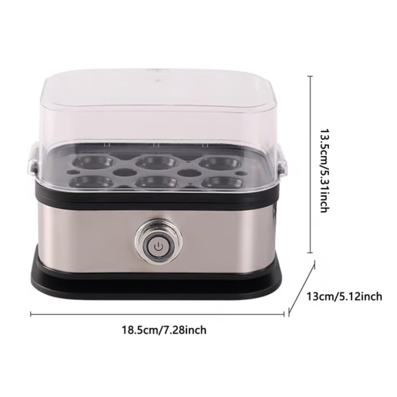 Smart Egg Cooker with Auto Shut, Electric Rapid Egg Boiler for 6 Eggs, Effortless Egg Cooking with the Ultimate Stainless Steel Egg Cooker for Hard/Soft/Medium Boiled, Poached, Scrambled