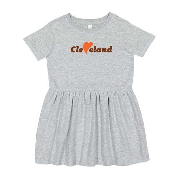 Inktastic Cleveland Heart Solid Orange Girls Toddler Dress