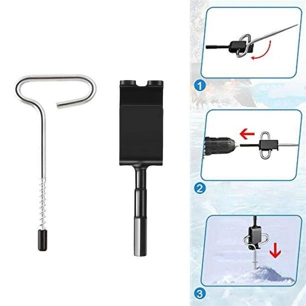 Almencla Ice Anchor Drill Adapter Ground Nails Heavy Duty for Ice