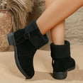 thumbnail image 3 of Winter Snow Boots for Women Suede Plush Fuzzy Warm Ankle Boots Casual Pull on Short Booties, 3 of 6