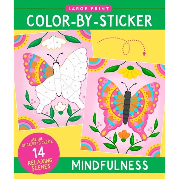 Mindfulness Large Print Color-By-Sticker Book, (Paperback)