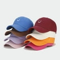 thumbnail image 2 of TELOLY Mens Hats,Trendy Smile Design Baseball Cap,Soft Top Design Baseball Cap Women,Light Purple, 2 of 2