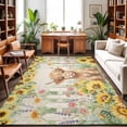 thumbnail image 2 of Farm Highland Cattle Area Rugs 4x6ft Farmhouse Sunflower Cow Fence Linen Texture Floor Rug&nbsp;Non Slip Low Pile Ultra Soft Throw Carpet for Entryway Indoor Entrance Kitchen Bathroom, 2 of 9